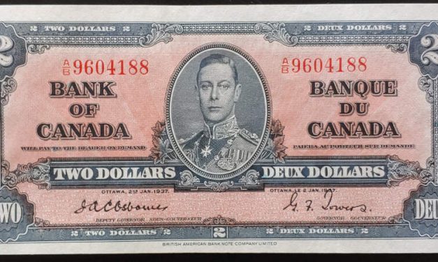 Canada #BC-22a Choice Unc prefix A/B 1937 George VI $2