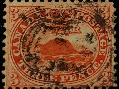 Canada #12 Fine Used 1859 3d Red Perforated Pence