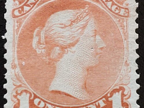Canada #22 VF Unused 1868 1c Large Queen