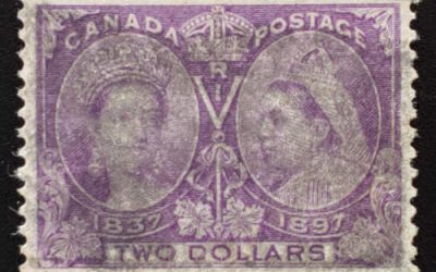 Canada #62 VF Used 1897 $2 Jubilee, cancel