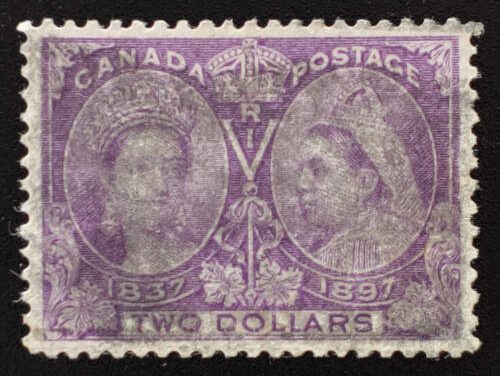Canada #62 VF Used 1897 $2 Jubilee, cancel