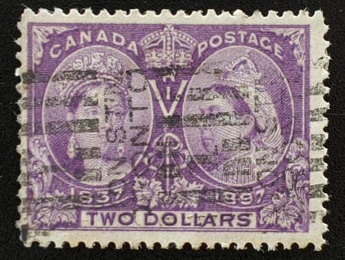 Canada #62 Fine Toronto Roller Used 1897 $2 Jubilee
