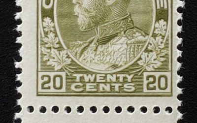 Canada #119LW Fine Never Hinged 1925 20c Type D Lathework
