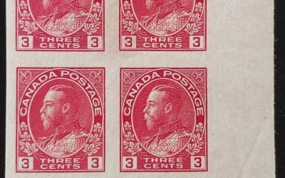 Canada #138 VF Mint HR LR 1924 3c Admiral Lathework Blk (4)