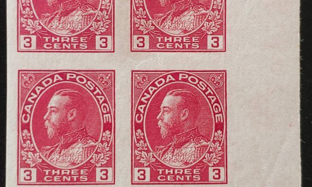 Canada #138 VF Mint HR LR 1924 3c Admiral Lathework Blk (4)