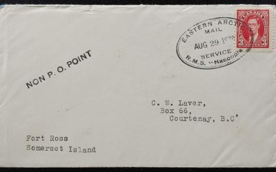 R.M.S. Nascopie #233 29 Aug 1933 3c Non P.O. Point Cover to B.C.