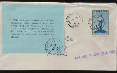 R.M.S. Nascopie #275 16 Jul 1947 4c Salved from Sea Wreck Cover