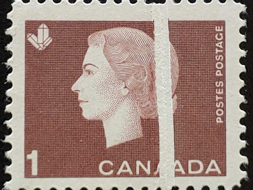 Canada #401 VFNH 1963 1c QEII Cameo Pre Printing Crease