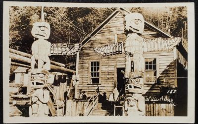 Alert Bay, B.C. Unused Real Photo #127 Postcard w/ French message