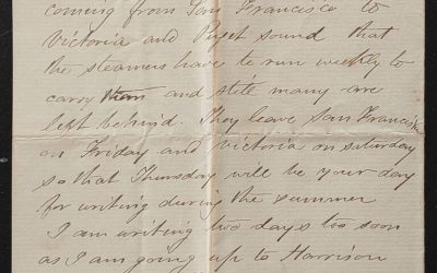 New Westminster, B.C. 8 May 1883 Marcus Smith letter to his wife Anne