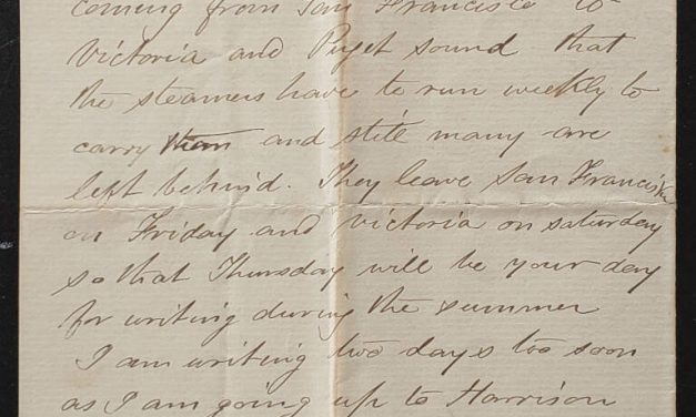 New Westminster, B.C. 8 May 1883 Marcus Smith letter to his wife Anne