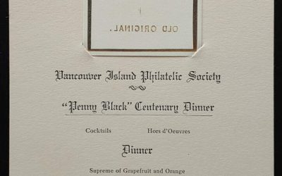V.I.P.S. 6 May 1840 5×8.5″ Penny Black Centenary Dinner Menu