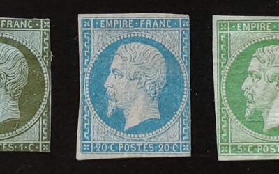 France #12-13, 15 Unused 1853/54 trio