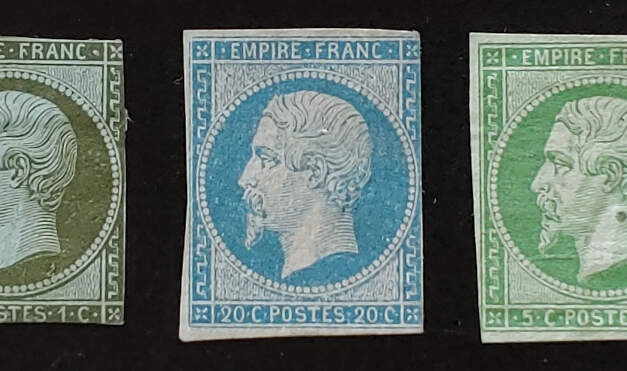 France #12-13, 15 Unused 1853/54 trio