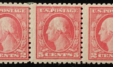 U.S.A. #467 Mint 5c Misplaced Cliche error in 3c Strip