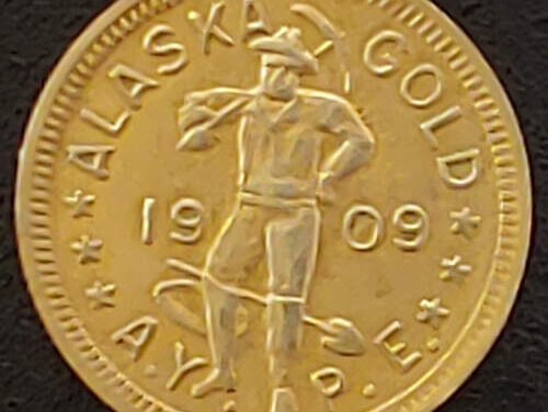 Alaska Gold XF 1909 A.Y.P. Expo 1 Dwt, 1.53gm Hart’s Coin
