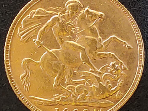G.B. XF 1908 Edward VII Gold Sovereign doubling in 8 .234oz AGW