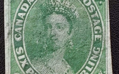 Canada #9 Fine Used 1857 7.5d Green $2000