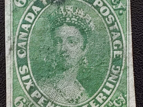Canada #9 Fine Used 1857 7.5d Green $2000
