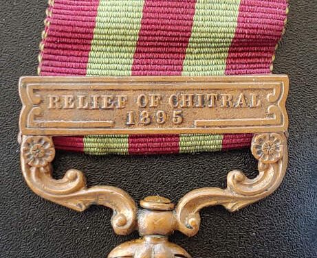 India Bronze General Service named Medal w/ 1895 Chitral Bar