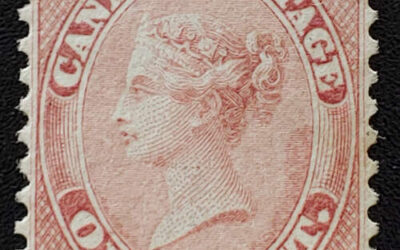 Canada #14 VF Unused 1859/64 1c Rose