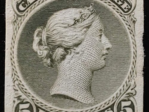 Canada #26P VF 1875 5c Large Queen Plate Proof