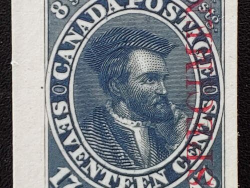 Canada #19Pi VF 17c Shade Specimen Plate Proof on Card