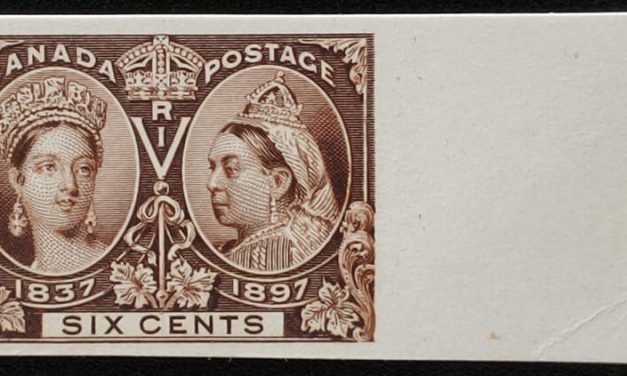 Canada #55P VF 1897 6c Jubilee rt margin Plate Proof