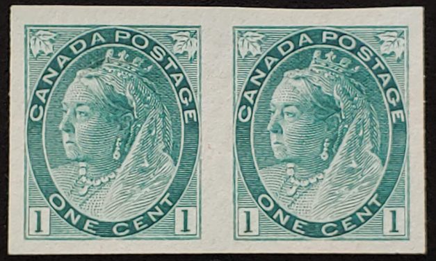 Canada #75vi VF Unused 1898 1c Imperforate Pair