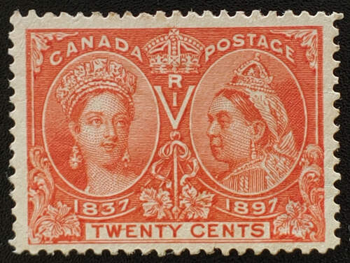 Canada #59ii Fine+ Unused 1897 20c W-E Variety
