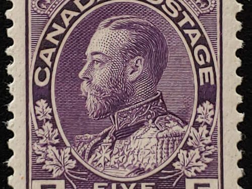 Canada #112a VF+ Never Hinged 1924 5c Admiral