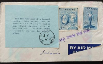 RMS Nascopie #274-5 1947 Salved from the Sea Wreck Cover