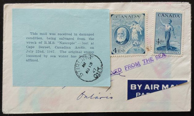 RMS Nascopie #274-5 1947 Salved from the Sea Wreck Cover