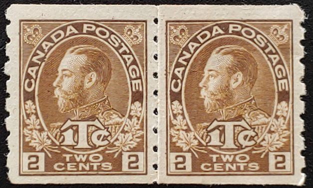 Canada #MR7aii F/VF Mint HR 1916 War Tax Paste-up Pair