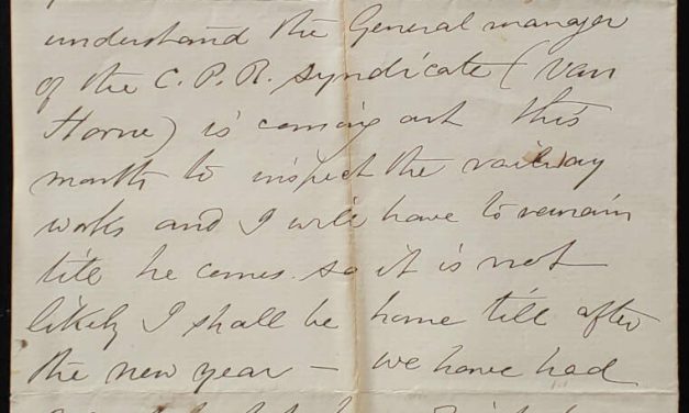 New Westminster, B.C. 4 Dec 1883 Marcus Smith letter to his wife