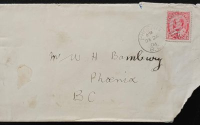 Phoenix, B.C. 26 Dec 1904 2c Cover and Christmas Letter, faults