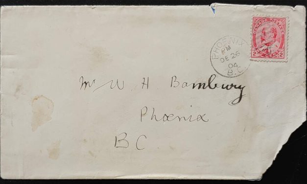 Phoenix, B.C. 26 Dec 1904 2c Cover and Christmas Letter, faults