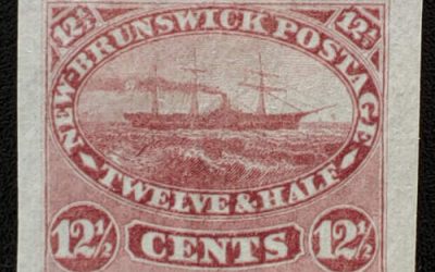New Brunswick #10TC VF 1860 12.5c Rose Red Trade Sample Proof