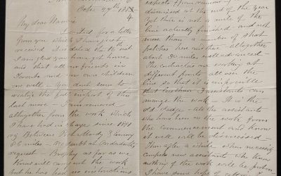 New Westminster, B.C. 27 Oct 1884 4-pg Marcus Smith letter to wife