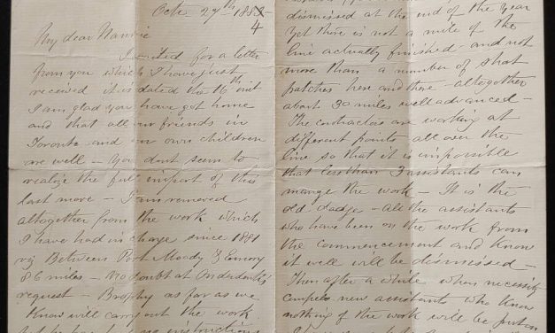 New Westminster, B.C. 27 Oct 1884 4-pg Marcus Smith letter to wife