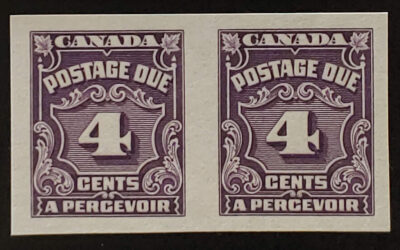 Canada #J17a VFNH 1935 4c Imperforate Postage Due Pair