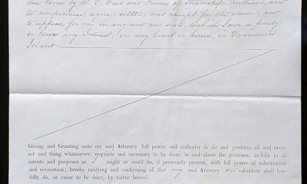 Victoria, Vancouver’s Island 1859 7.5×12.5″ Power of Attorney document
