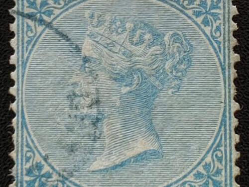 Vancouver Island #6 Fine Used 1865 10c Blue, reperfed at foot