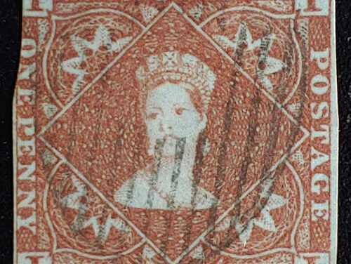 Nova Scotia #1 Fine Used 1853 1d Red Brown