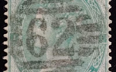 G.B. #42a VF Used 1862 1/- Deep Green