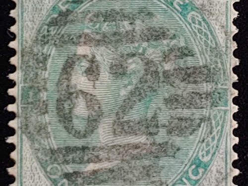 G.B. #42a VF Used 1862 1/- Deep Green