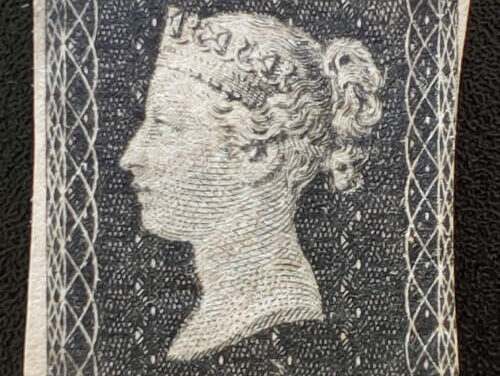 G.B. #1 Fine Unused 1840 1d Black, Pos. F-L Pl. 1b US$12,500
