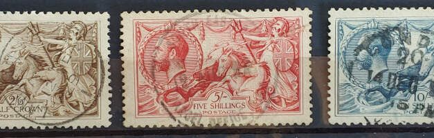 G.B. #179-181 F/VF Used 1919 Seahorse trio