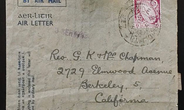 Ireland 28 Dec 1946 6d No Service Airletter to U.S. w/ contents