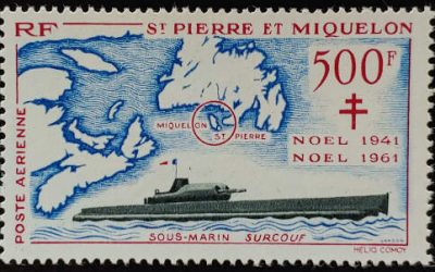 St. Pierre & Miquelon #C25 VFNH 1962 500Fr Airmail